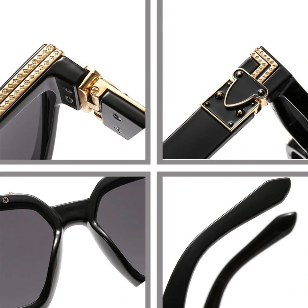 Luxury Brand Designer Square Sunglasses Men